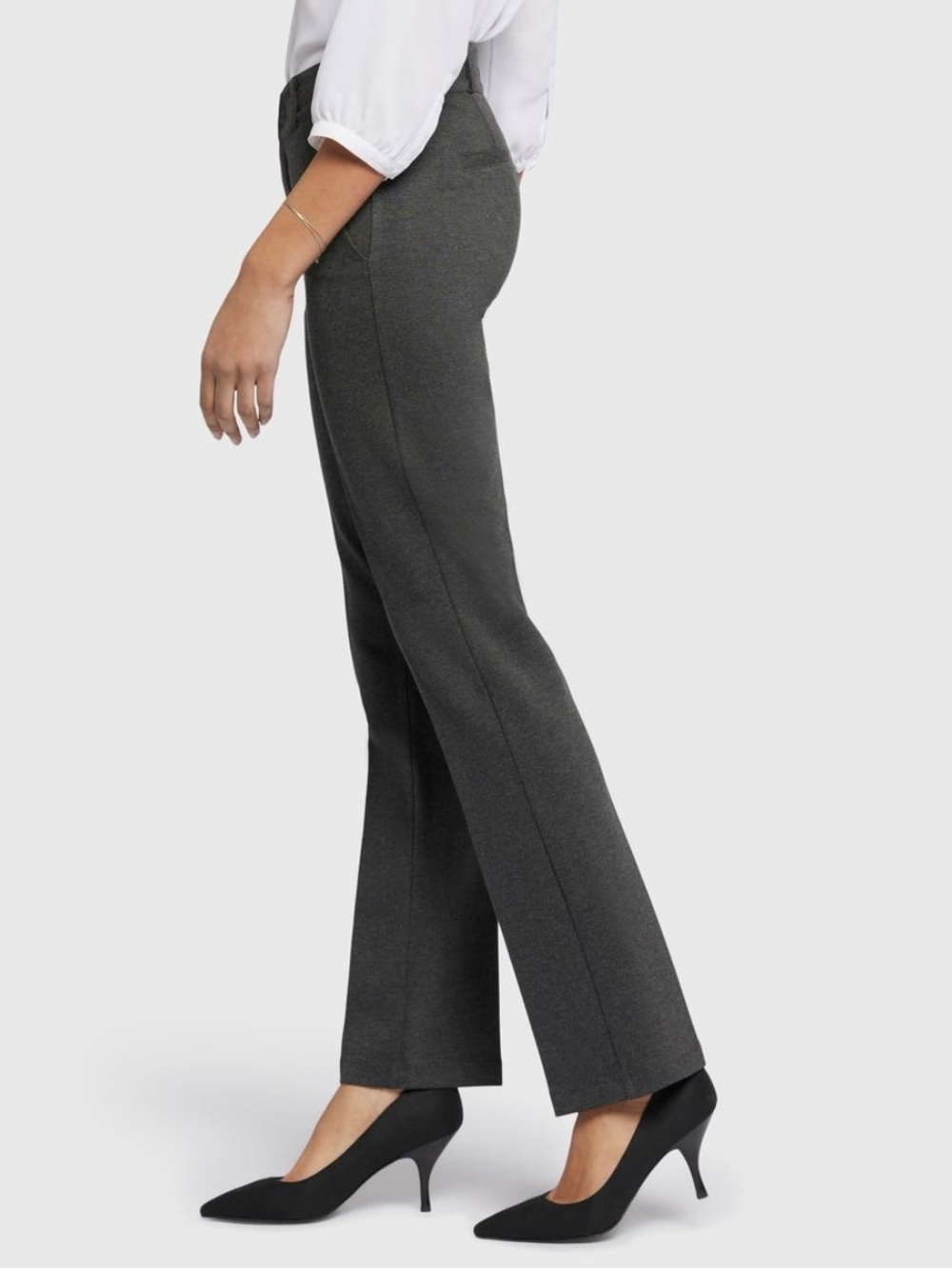 NYDJ Dark Charcoal Straight-Leg Trousers